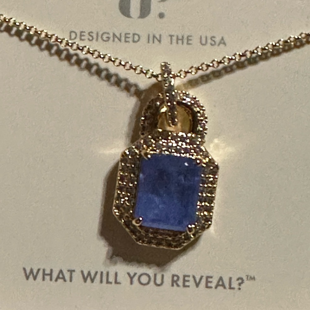 Bomb Party Locked and Loaded OG aqua blue quartz and  gold Necklace - Picture 2 of 4